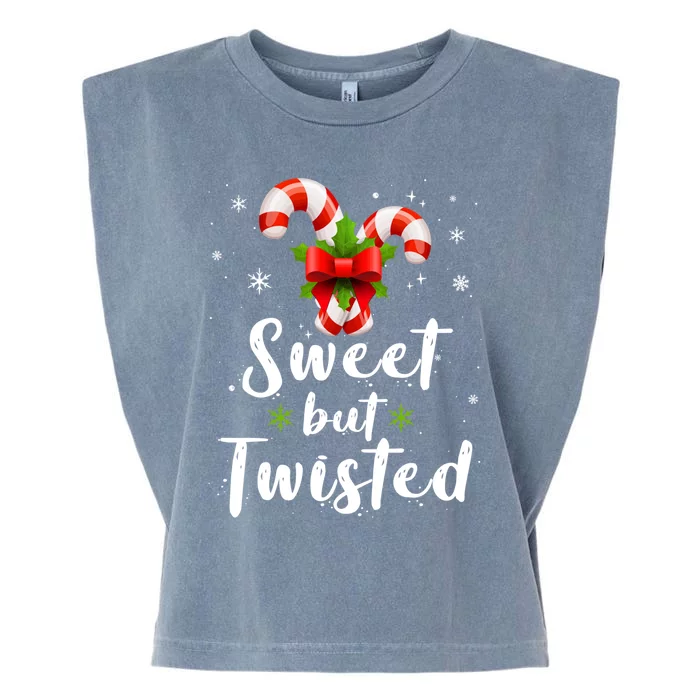 Sweet But Twisted Christmas Funny Candy Cane Xmas Gift Garment-Dyed Women's Muscle Tee