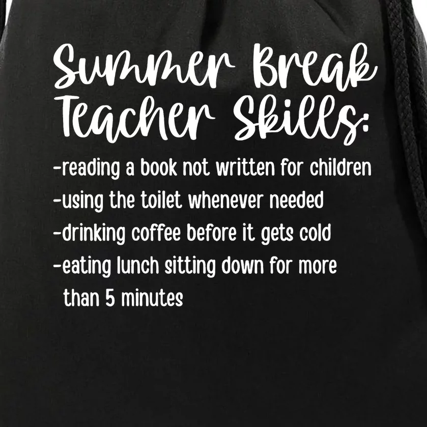 Summer Break Teacher Skills Drawstring Bag