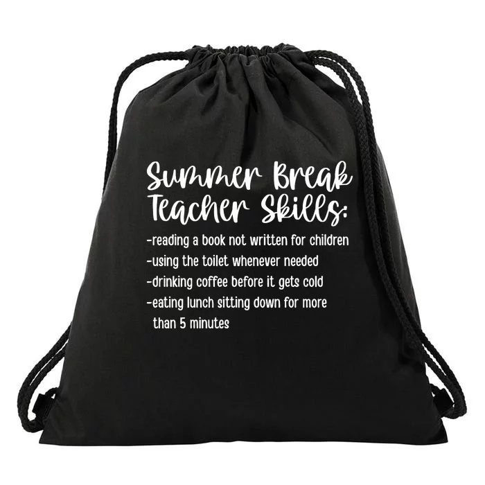 Summer Break Teacher Skills Drawstring Bag