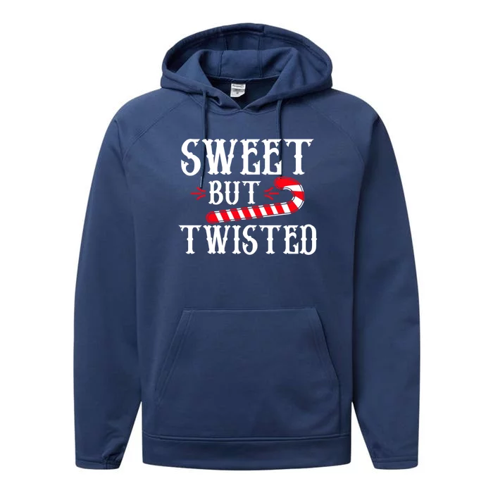 Sweet But Twisted Cool Candy Cane Christmas Tee Gift Performance Fleece Hoodie