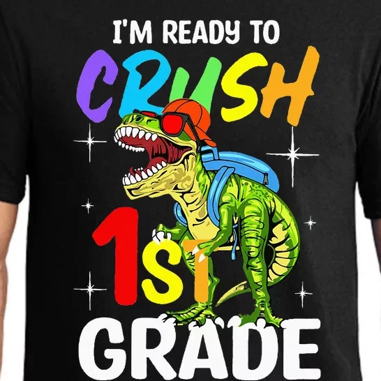 Student Back to School I'm Ready to Crush 1st Grade Dinosaur Pajama Set