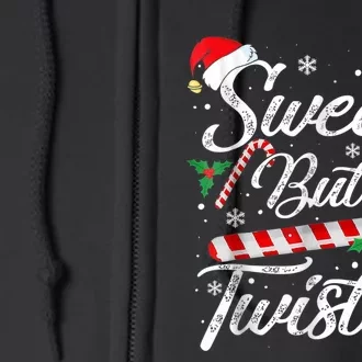 Sweet But Twisted Candy Cane Shirt Christmas Xmas Candy Cane Full Zip Hoodie