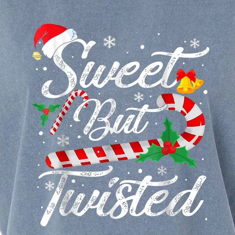 Sweet But Twisted Candy Cane Shirt Christmas Xmas Candy Cane Garment-Dyed Women's Muscle Tee