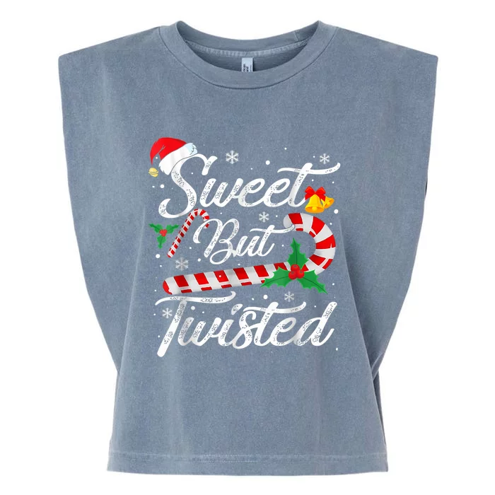 Sweet But Twisted Candy Cane Shirt Christmas Xmas Candy Cane Garment-Dyed Women's Muscle Tee