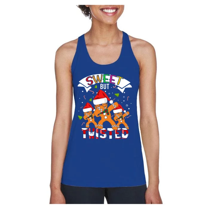 Sweet But Twisted Candy Cane Funny Dabbing Gingerbread Gift Women's Racerback Tank