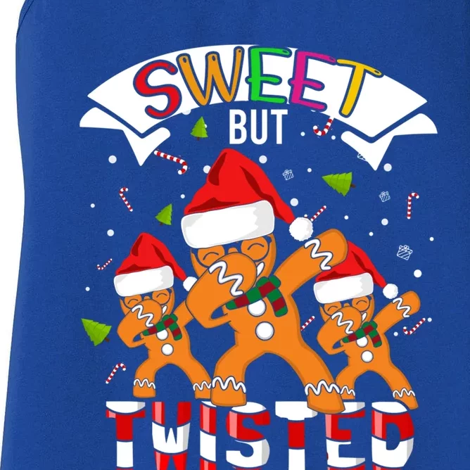 Sweet But Twisted Candy Cane Funny Dabbing Gingerbread Gift Women's Racerback Tank