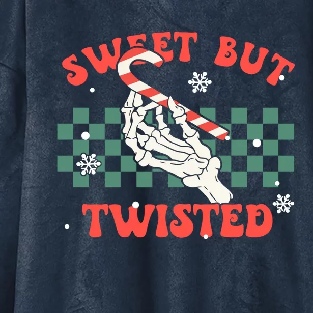 Sweet But Twisted Skeleton Hand Groovy Retro Christmas Xmas Gift Hooded Wearable Blanket