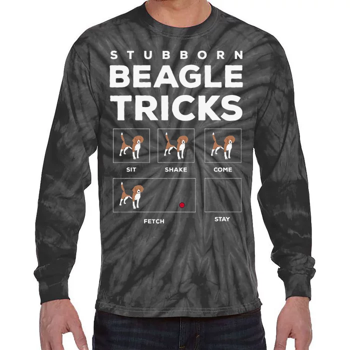 Stubborn Beagle Tricks Tie-Dye Long Sleeve Shirt