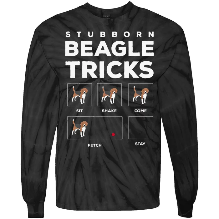 Stubborn Beagle Tricks Tie-Dye Long Sleeve Shirt