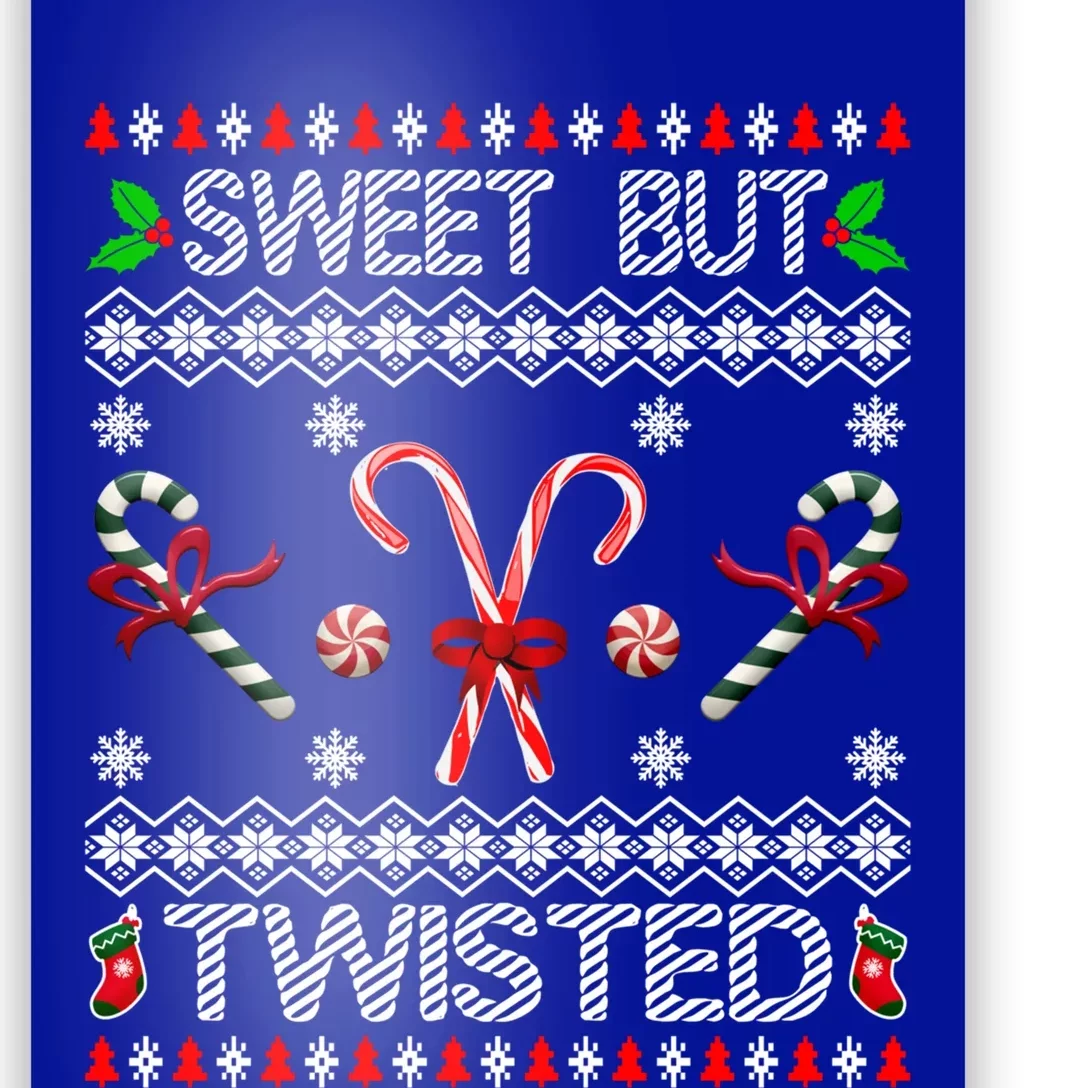 Sweet But Twisted Ugly Christmas Candy Cane Gift Poster