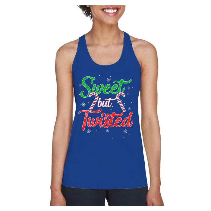 Sweet But Twisted Funny Candy Cane Christmas Meaningful Gift Women's Racerback Tank