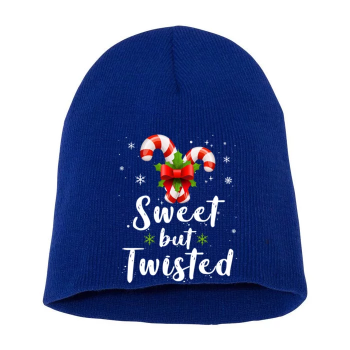 Sweet But Twisted Funny Candy Cane Christmas Gift Short Acrylic Beanie