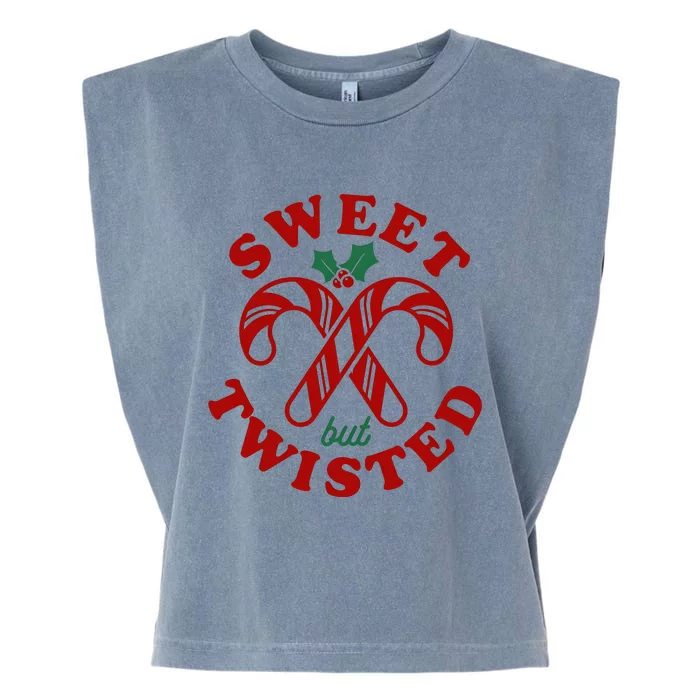 Sweet But Twisted Candy Canes Christmas Holiday Garment-Dyed Women's Muscle Tee