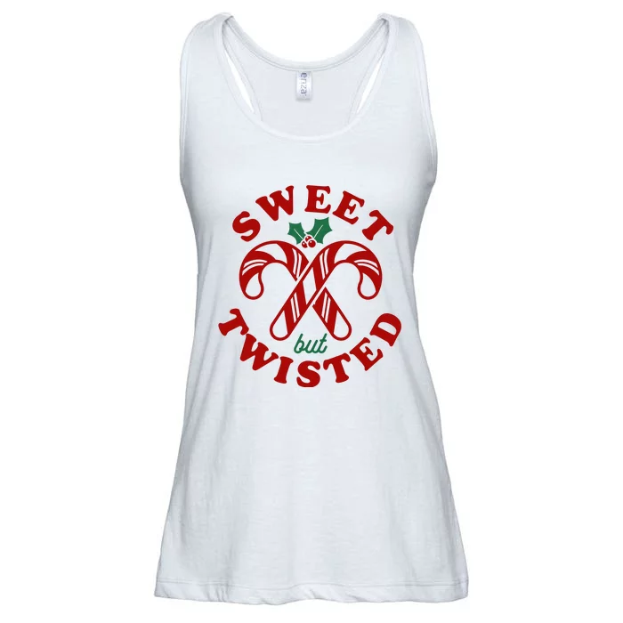 Sweet But Twisted Candy Canes Christmas Holiday Ladies Essential Flowy Tank