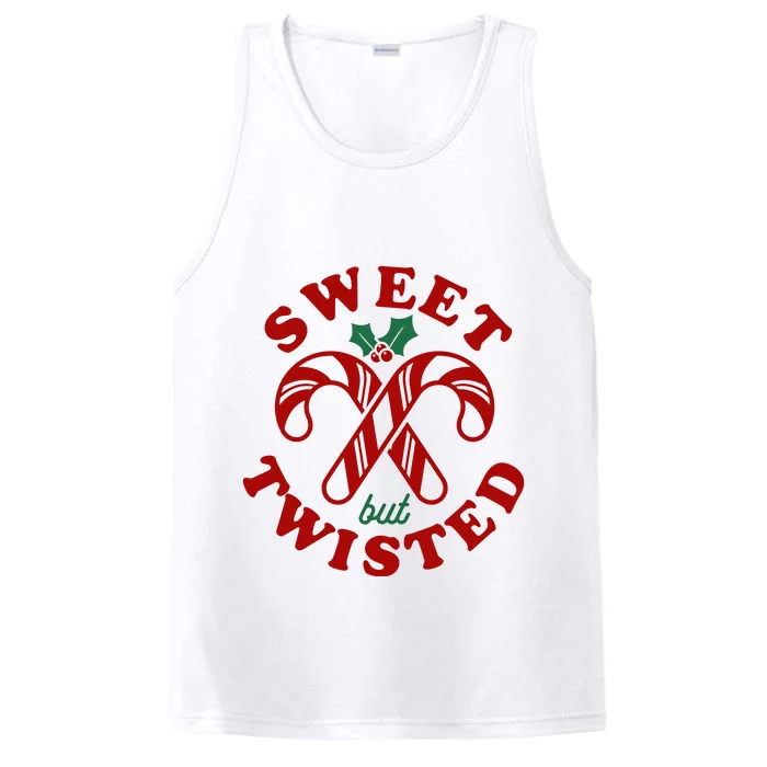 Sweet But Twisted Candy Canes Christmas Holiday Performance Tank