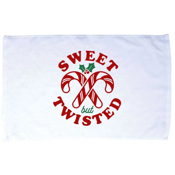 Sweet But Twisted Candy Canes Christmas Holiday Microfiber Hand Towel