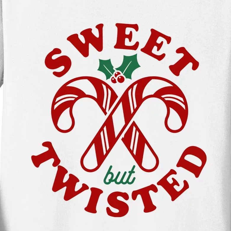 Sweet But Twisted Candy Canes Christmas Holiday Kids Long Sleeve Shirt