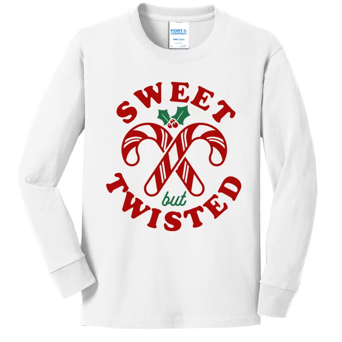 Sweet But Twisted Candy Canes Christmas Holiday Kids Long Sleeve Shirt