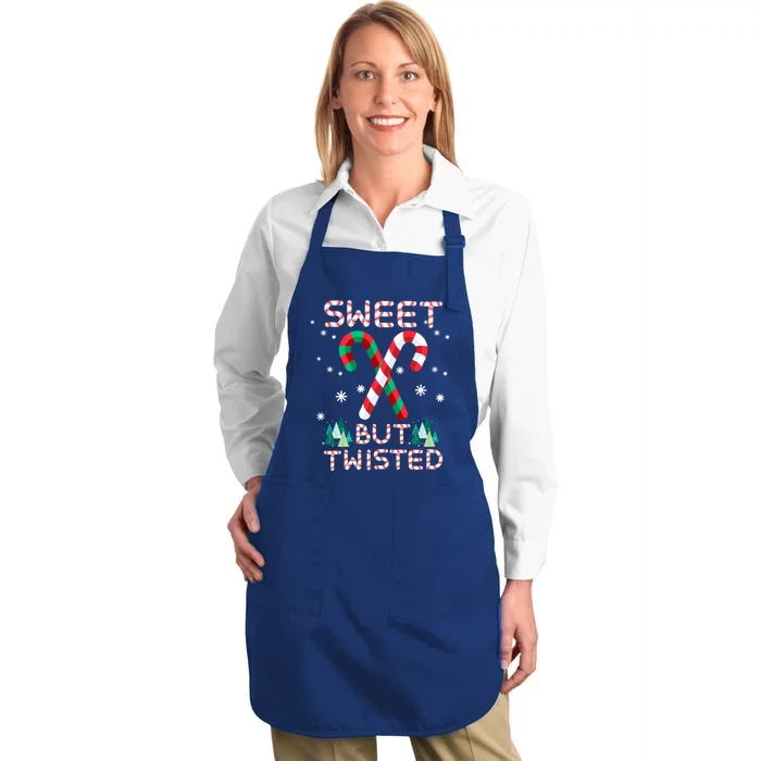 Sweet But Twisted Candy Cane Sweets Candy Christmas Great Gift Full-Length Apron With Pocket