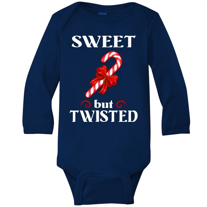 Sweet But Twisted Candy Cane Baby Long Sleeve Bodysuit