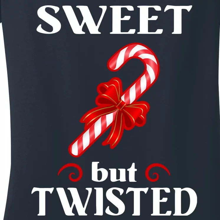 Sweet But Twisted Candy Cane Women's V-Neck T-Shirt