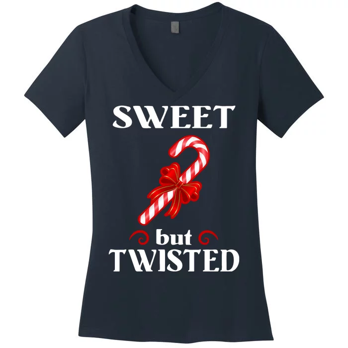 Sweet But Twisted Candy Cane Women's V-Neck T-Shirt