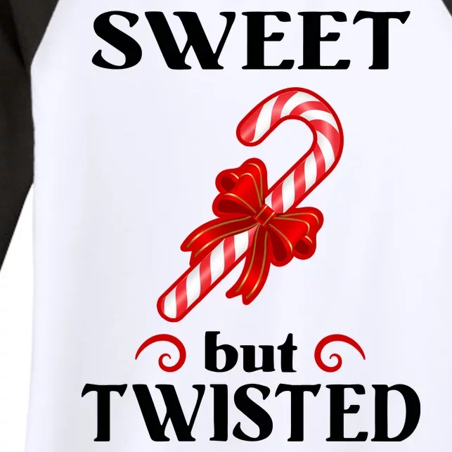 Sweet But Twisted Candy Cane Women's Tri-Blend 3/4-Sleeve Raglan Shirt