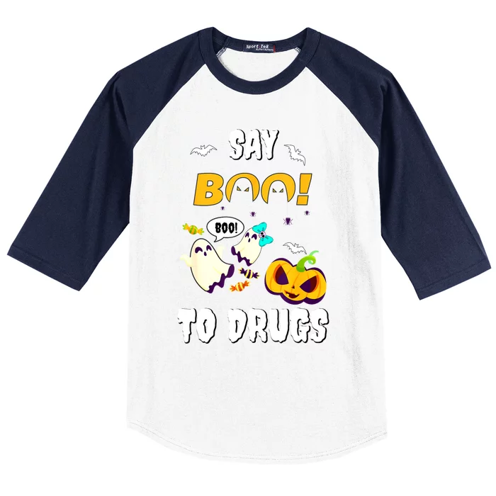 Say Boo To Drugs Red Ribbon Week Awareness Baseball Sleeve Shirt