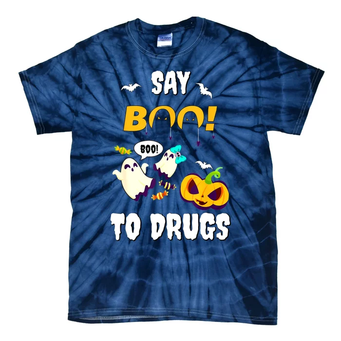 Say Boo To Drugs Red Ribbon Week Awareness Tie-Dye T-Shirt