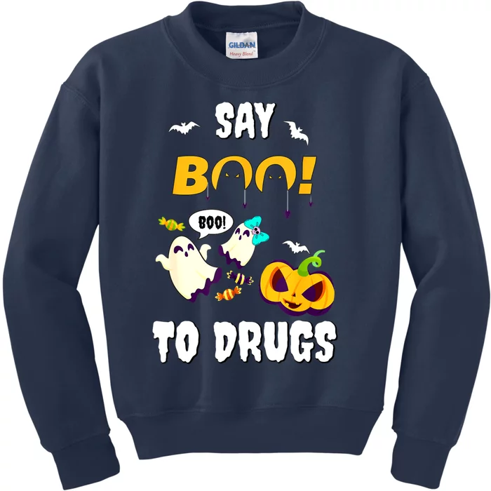 Say Boo To Drugs Red Ribbon Week Awareness Kids Sweatshirt