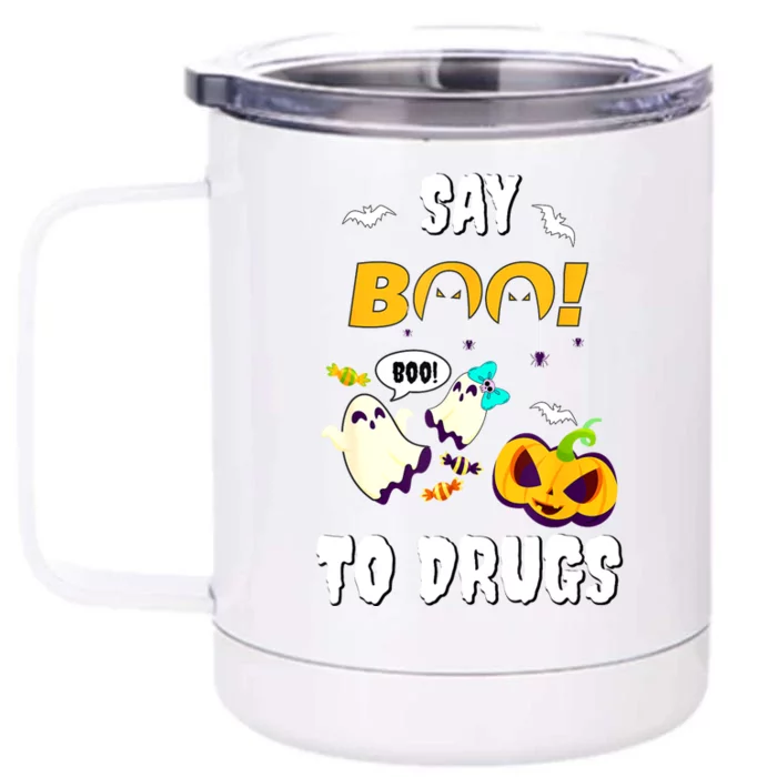 Say Boo To Drugs Red Ribbon Week Awareness Front & Back 12oz Stainless Steel Tumbler Cup