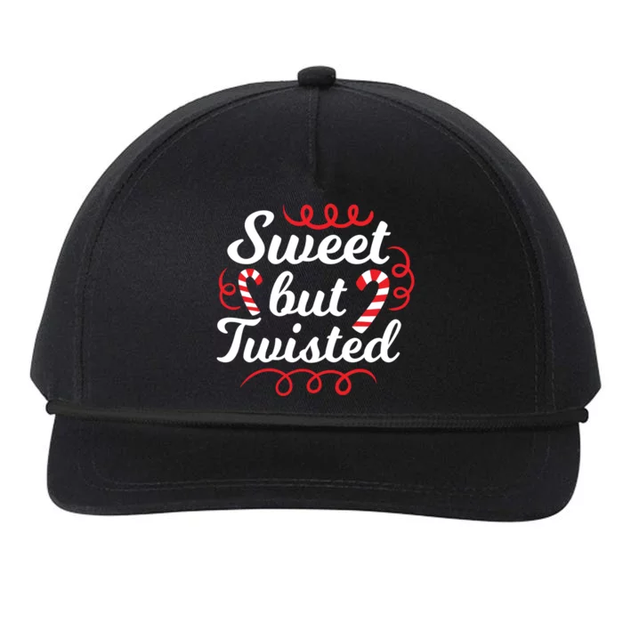 Sweet But Twisted Funny Candy Cane Christmas Gift Snapback Five-Panel Rope Hat