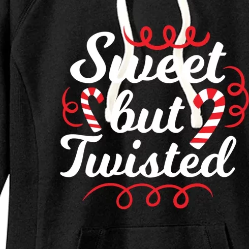 Sweet But Twisted Funny Candy Cane Christmas Gift Women's Fleece Hoodie