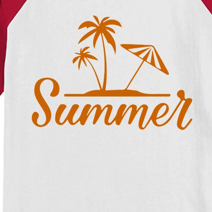 Summer Beach Tropical Vacation Kids Colorblock Raglan Jersey