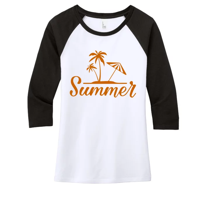 Summer Beach Tropical Vacation Women's Tri-Blend 3/4-Sleeve Raglan Shirt