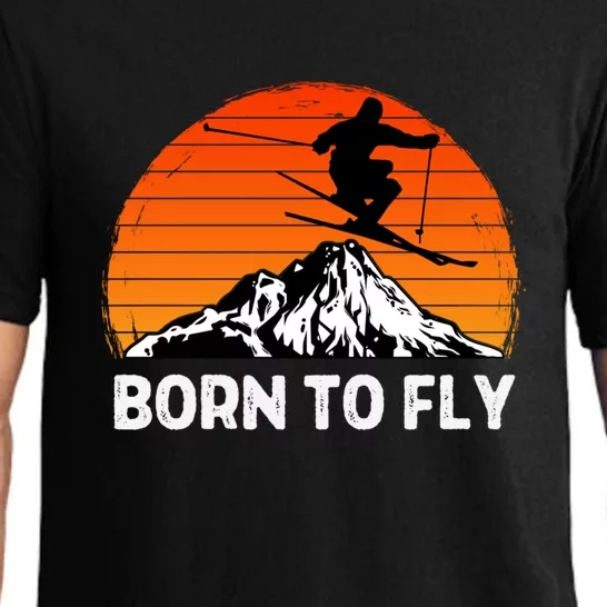 Sunset Born To Ply Skiing Lover Gifts For Skier Pajama Set