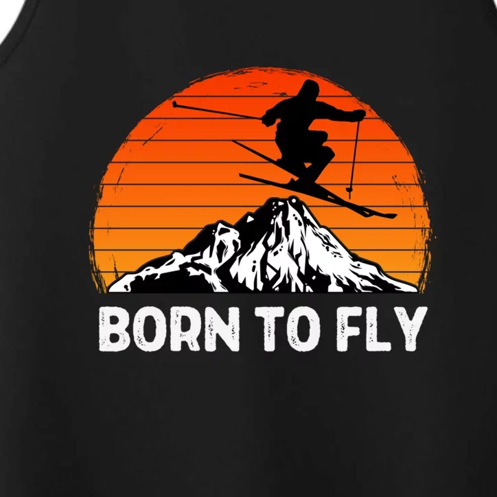 Sunset Born To Ply Skiing Lover Gifts For Skier Performance Tank