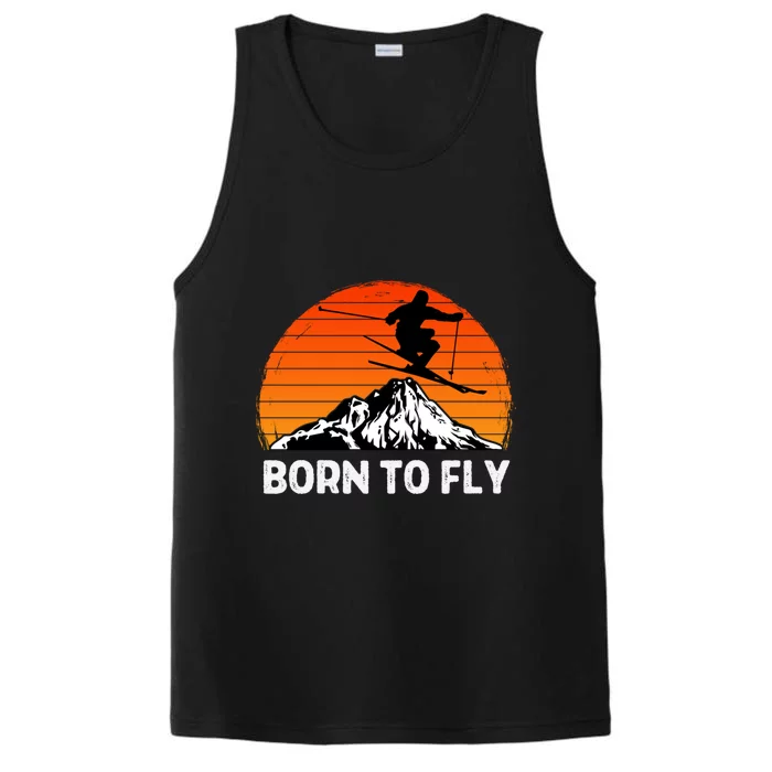 Sunset Born To Ply Skiing Lover Gifts For Skier Performance Tank