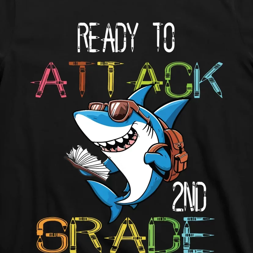 Shark Back To School 2nd Grade Ready To Attack T-Shirt