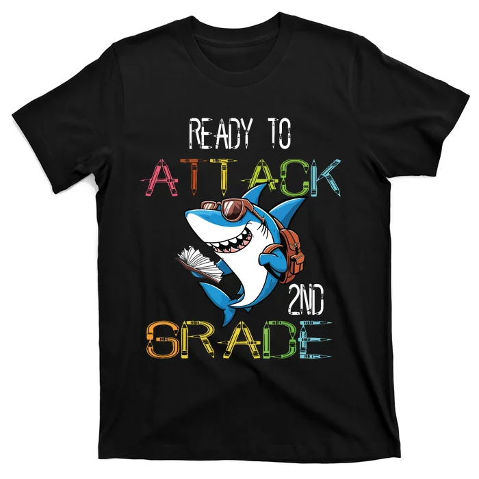 Shark Back To School 2nd Grade Ready To Attack T-Shirt