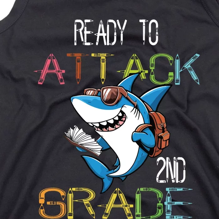 Shark Back To School 2nd Grade Ready To Attack Tank Top