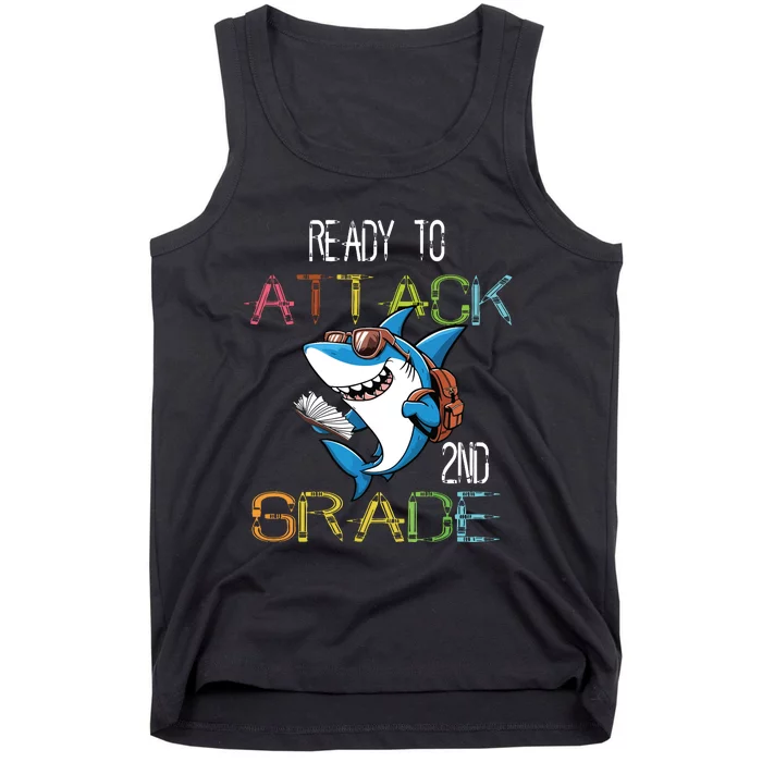 Shark Back To School 2nd Grade Ready To Attack Tank Top