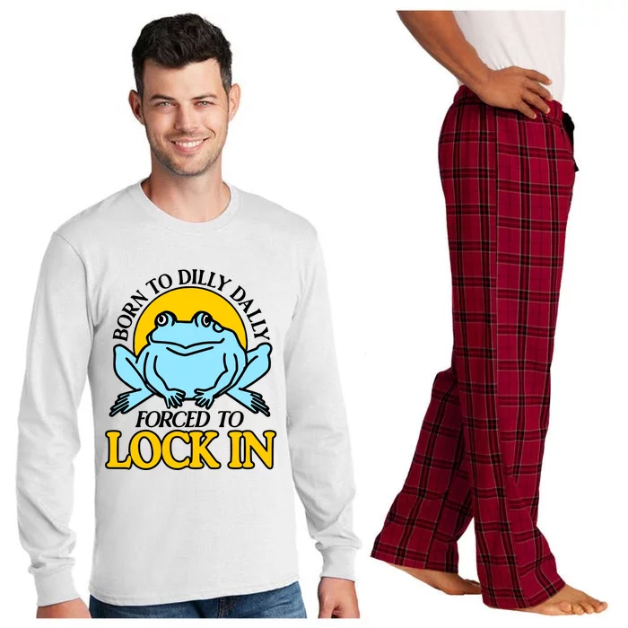 Shitheadsteve Born To Dilly Dally Frog Forced To Lock In New Long Sleeve Pajama Set