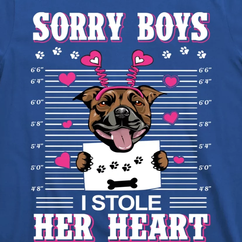 Staffordshire Bull Terrierdog Valentines I Stole Her Heart Great Gift T-Shirt