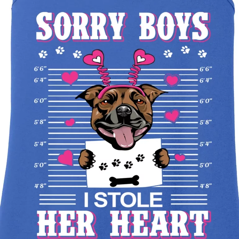 Staffordshire Bull Terrierdog Valentines I Stole Her Heart Great Gift Ladies Essential Tank