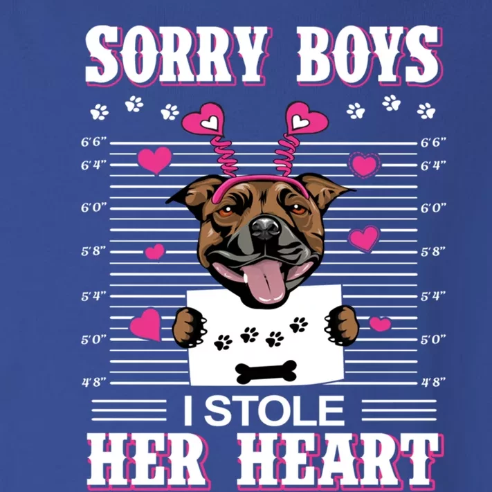 Staffordshire Bull Terrierdog Valentines I Stole Her Heart Great Gift Toddler Long Sleeve Shirt