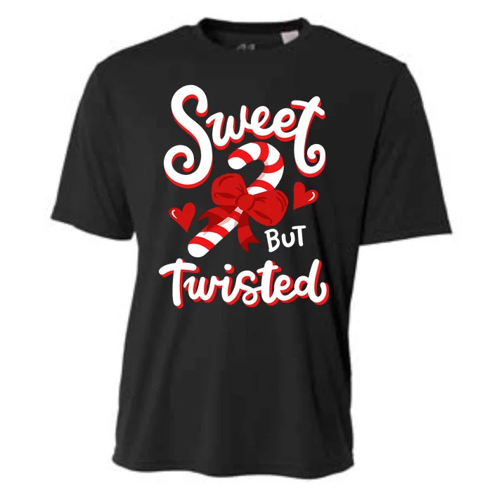 Sweet But Twisted Funny Christmas Candy Cane Xmas Holiday Cooling Performance Crew T-Shirt