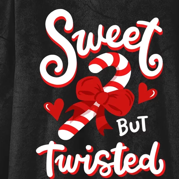 Sweet But Twisted Funny Christmas Candy Cane Xmas Holiday Hooded Wearable Blanket