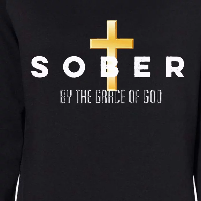 Sober By The Grace Of God Aa Recovery Christian Sobriety Womens California Wash Sweatshirt