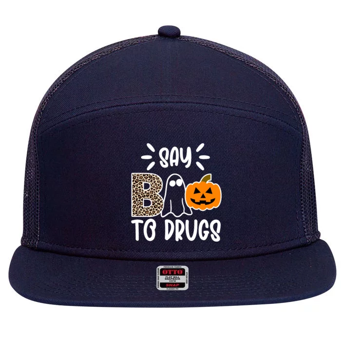 Say Boo To Drugs Awareness Halloween 7 Panel Mesh Trucker Snapback Hat